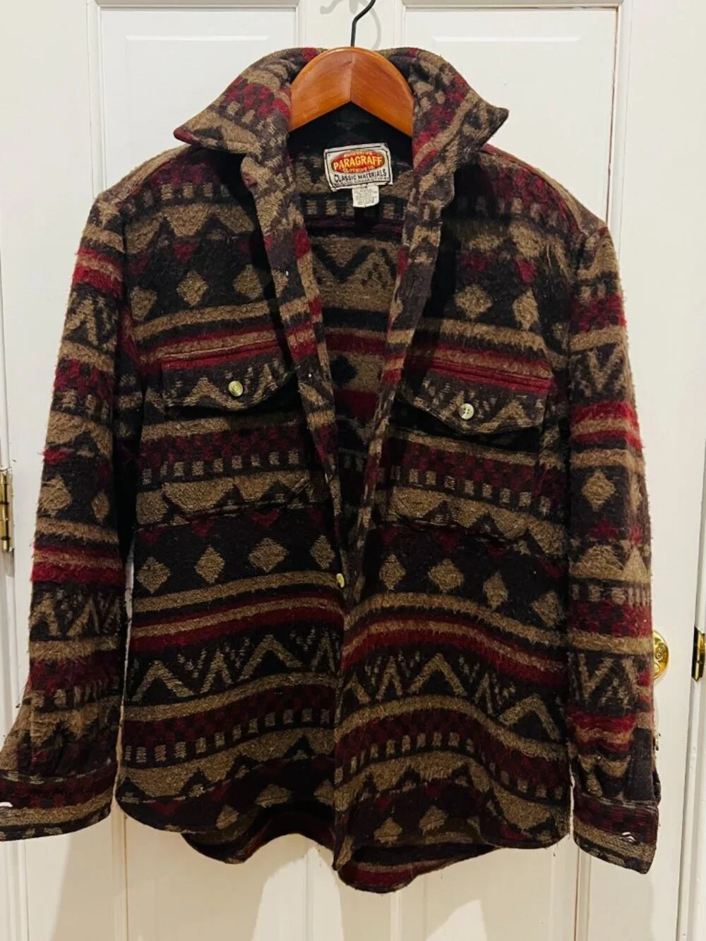 Vintage Southwestern PARAGRAFF Wool Blend Southwest Shirt Jacket Shacket
